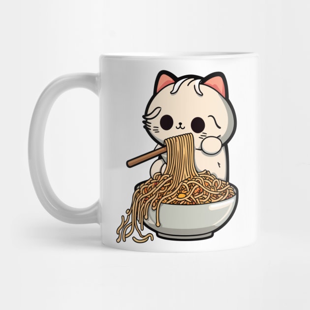Cat eating spaghetti by FunnyZone
